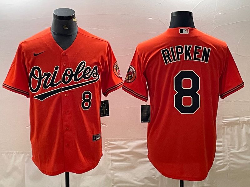 Men Baltimore Orioles #8 Ripken Red Nike Game MLB Jersey style 1->cincinnati reds->MLB Jersey